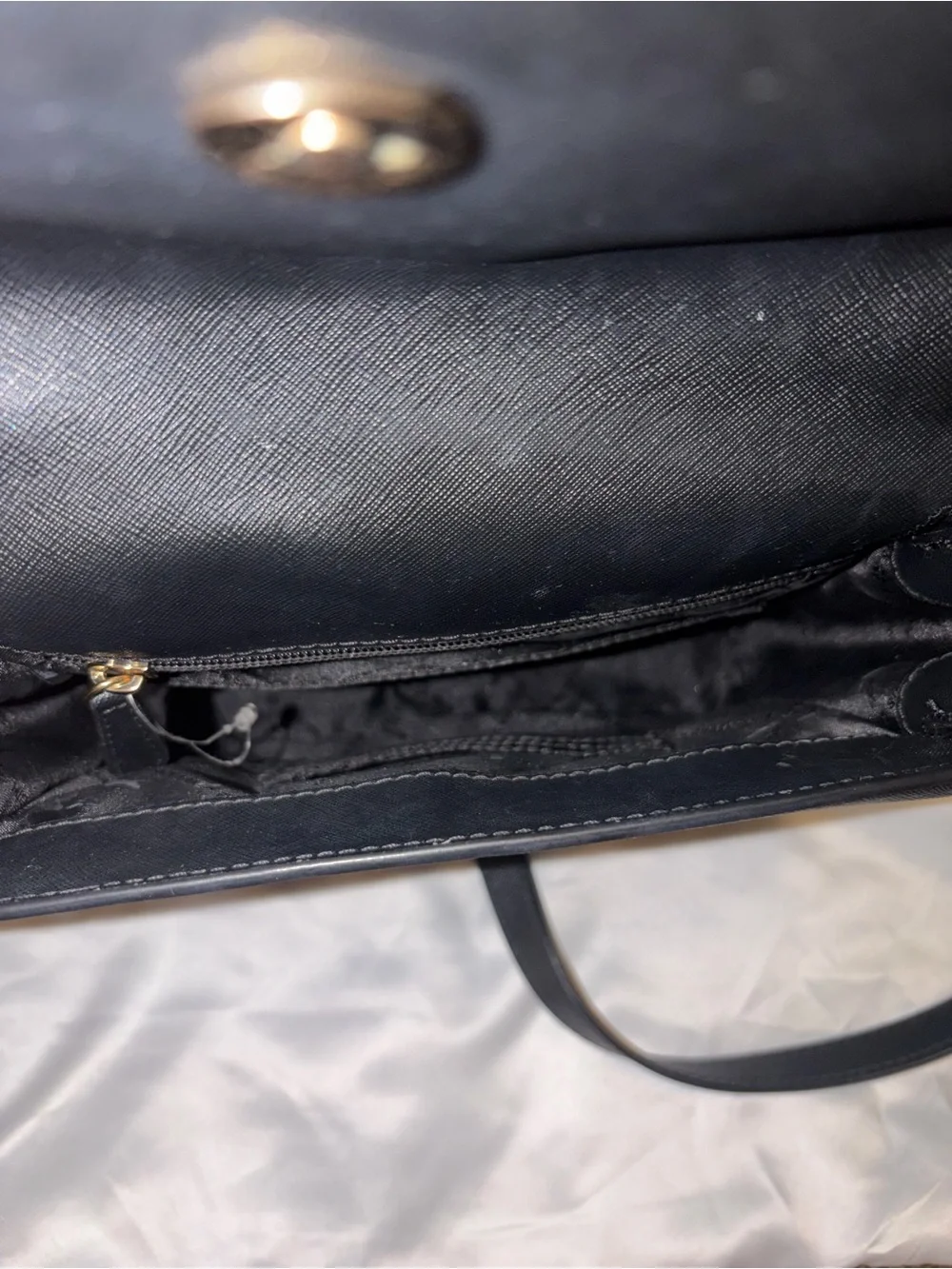 MICHAEL KORS Black Leather Studded Crossbody Bag with Gold Hardware